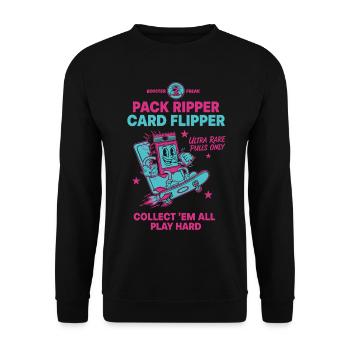 Pack Ripper Card Flipper Ultra Rare Pulls Trading - Unisex Sweatshirt - black - Front - Alina (178cm) & Michal (187cm)