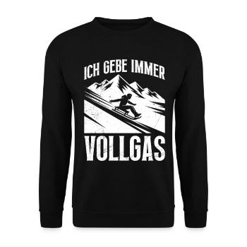 Bob Fahrer ICH GEBE IMMER VOLLGAS LUSTIG - Unisex Pullover - Schwarz - Vorne - Alina (178cm) & Michal (187cm)
