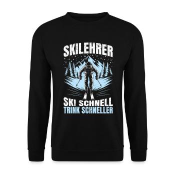 Après MONITEUR DE SKI SKI SPEED DRINK FASTER FUN - Sweat-shirt Unisexe - noir - Devant - Alina (178cm) & Michal (187cm)
