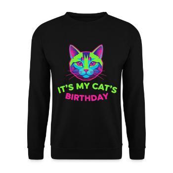 It's My Cat's Birthday - Unisex Sweatshirt - black - Front - Alina (178cm) & Michal (187cm)