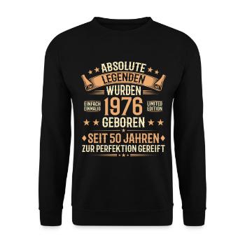 50e anniversaire Legend Vintage Gift 1976 - Sweat-shirt Unisexe - noir - Devant - Alina (178cm) & Michal (187cm)