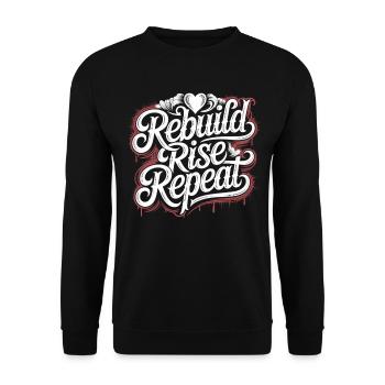 Maillot Rebuild Rise Repeat - Sweat-shirt Unisexe - noir - Devant - Alina (178cm) & Michal (187cm)