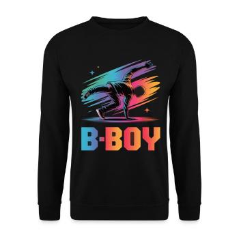 B-Boy Breakdance Streetstyle Breakdancer - Unisex Pullover - Schwarz - Vorne - Alina (178cm) & Michal (187cm)
