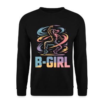B-Girl Breakdance Streetstyle Retro Design - Unisex Sweatshirt - black - Front - Alina (178cm) & Michal (187cm)