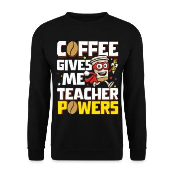 Coffee lover teacher supports educators in - Unisex Sweatshirt - black - Front - Alina (178cm) & Michal (187cm)