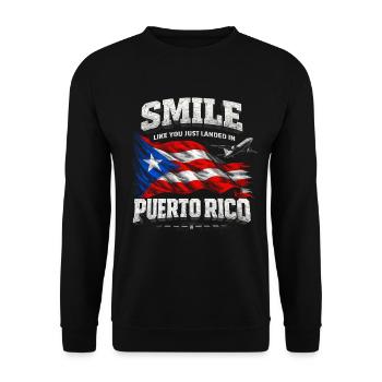 Just Landed In Puerto Rico Boricua - Unisex Sweatshirt - black - Front - Alina (178cm) & Michal (187cm)