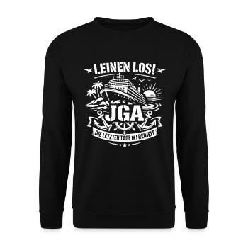 Cast off! Bachelor party on the high seas - Unisex Sweatshirt - black - Front - Alina (178cm) & Michal (187cm)
