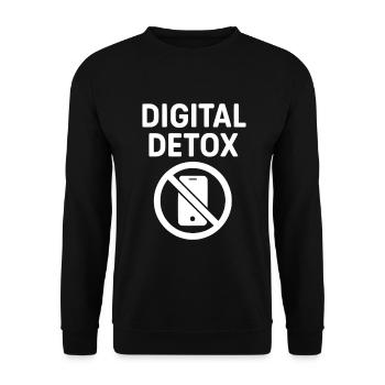 Digital Detox Handyverbot – Fokus & Achtsamkeit - Unisex Pullover - Schwarz - Vorne - Alina (178cm) & Michal (187cm)