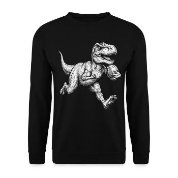 American Football Dinosaurier Herren Kinder Jungen - Unisex Pullover - Schwarz - Vorne - Alina (178cm) & Michal (187cm)