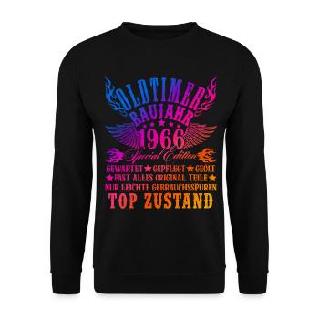 60th Birthday Man Woman 60 Years Decoration 1966 Gift - Unisex Sweatshirt - black - Front - Alina (178cm) & Michal (187cm)
