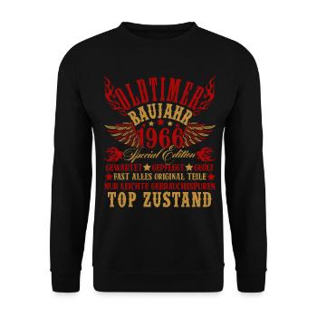 60th Birthday 60 Years Decoration 1965 Gift Funny - Unisex Sweatshirt - black - Front - Alina (178cm) & Michal (187cm)