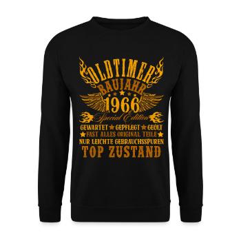 60th Birthday 60 Years Decoration 1965 Gift Funny - Unisex Sweatshirt - black - Front - Alina (178cm) & Michal (187cm)