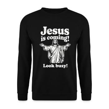 T-shirt d’humour religieux pour les fans de sarcasme - Sweat-shirt Unisexe - noir - Devant - Alina (178cm) & Michal (187cm)