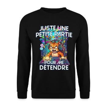 Gamer humour jeux vidéo console gaming chat énervé - Sweat-shirt Unisexe - noir - Devant - Alina (178cm) & Michal (187cm)