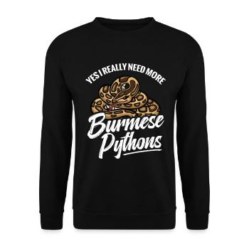  Python Lover Snake Mom Terrarium Reptile Dad - Unisex Sweatshirt - black - Front - Alina (178cm) & Michal (187cm)