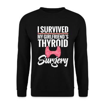 Thyroid Removal Surgery Girlfriend Thyroid - Unisex Sweatshirt - black - Front - Alina (178cm) & Michal (187cm)