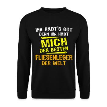 Don des carrelage - Sweat-shirt Unisexe - noir - Devant - Alina (178cm) & Michal (187cm)
