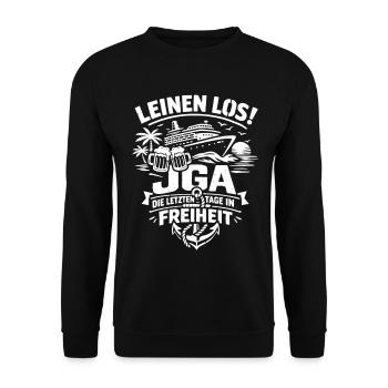 Cast off! Bachelor party on the high seas - Unisex Sweatshirt - black - Front - Alina (178cm) & Michal (187cm)
