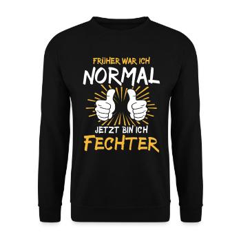 Fechter Spruch - Unisex Pullover - Schwarz - Vorne - Alina (178cm) & Michal (187cm)