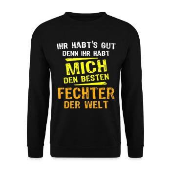 Fencer Gift - Unisex Sweatshirt - black - Front - Alina (178cm) & Michal (187cm)