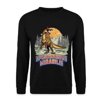 Spinosaurus Mirabilis Nouveau Dinosaure Rétro - Sweat-shirt Unisexe - noir - Devant - Alina (178cm) & Michal (187cm)