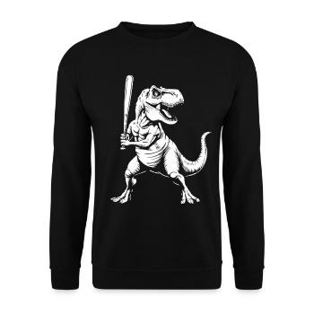 Joueur de baseball Joueur de baseball Dinosaure Joueur de baseball - Sweat-shirt Unisexe - noir - Devant - Alina (178cm) & Michal (187cm)