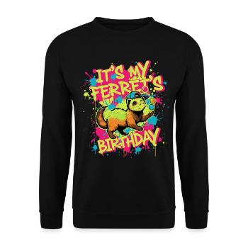 Frettchen Geburtstag - Unisex Pullover - Schwarz - Vorne - Alina (178cm) & Michal (187cm)