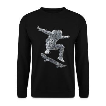 Skateboard Robot - Unisex Sweatshirt - black - Front - Alina (178cm) & Michal (187cm)