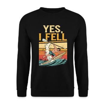 Stand Up Paddle Yes I Fell - Unisex Sweatshirt - black - Front - Alina (178cm) & Michal (187cm)