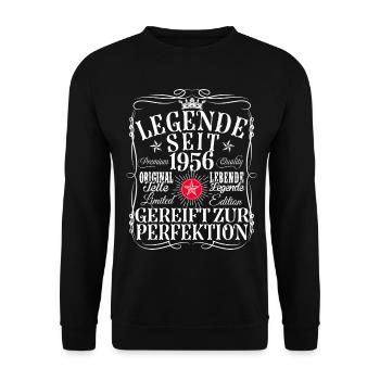 70th Birthday Man Woman 70 Years 1956 Decoration Funny - Unisex Sweatshirt - black - Front - Alina (178cm) & Michal (187cm)