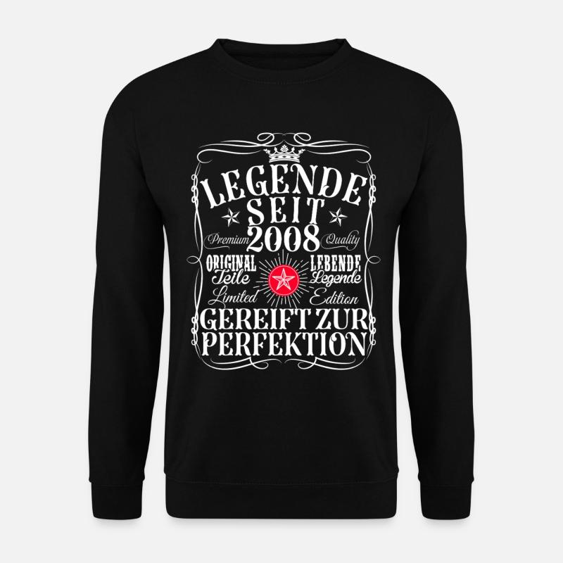 18. Geburtstag Mann Frau 18 Jahre 2008 Deko Lustig - Unisex Pullover - Schwarz