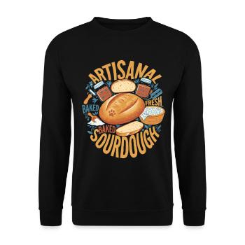 Artisanal Fresh Baked Sourdough Bread Baking Era - Unisex Sweatshirt - black - Front - Alina (178cm) & Michal (187cm)
