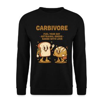 Sourdough Bread Baking Carbivore Fuel Your Day - Unisex Sweatshirt - black - Front - Alina (178cm) & Michal (187cm)