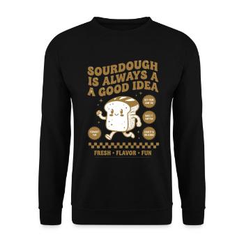 Sourdough Bread Baking Starter Era - Unisex Sweatshirt - black - Front - Alina (178cm) & Michal (187cm)