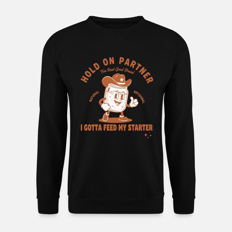Tenedolo, aspetta un attimo, partner, devo dare da mangiare al mio lievito - Felpa unisex - nero