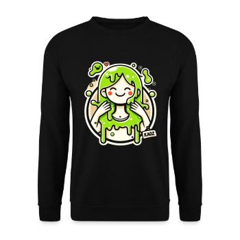Lime Slime Girl Illustration - Unisex Sweatshirt - black - Front - Alina (178cm) & Michal (187cm)