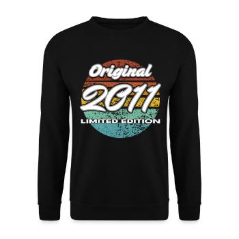15. Geburtstag 2011 Jungen und Mädchen Geschenk - Unisex Pullover - Schwarz - Vorne - Alina (178cm) & Michal (187cm)