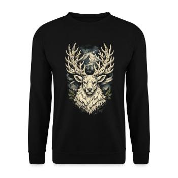 Skandinavisch Wikinger - Unisex Pullover - Schwarz - Vorne - Alina (178cm) & Michal (187cm)