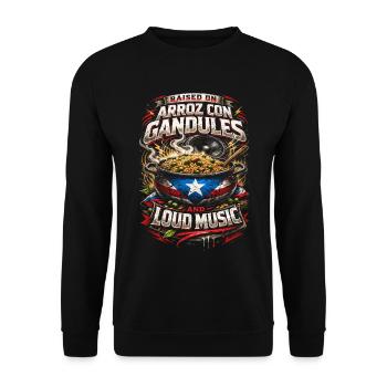 Puerto Rico Boricua Arroz Con Gandules - Unisex Sweatshirt - black - Front - Alina (178cm) & Michal (187cm)