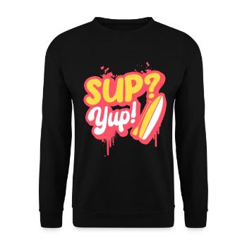 Stand Up Paddle Sup? Yup! - Unisex Pullover - Schwarz - Vorne - Alina (178cm) & Michal (187cm)