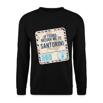 If Found Return To Santorini - Unisex Sweatshirt - black - Front - Alina (178cm) & Michal (187cm)