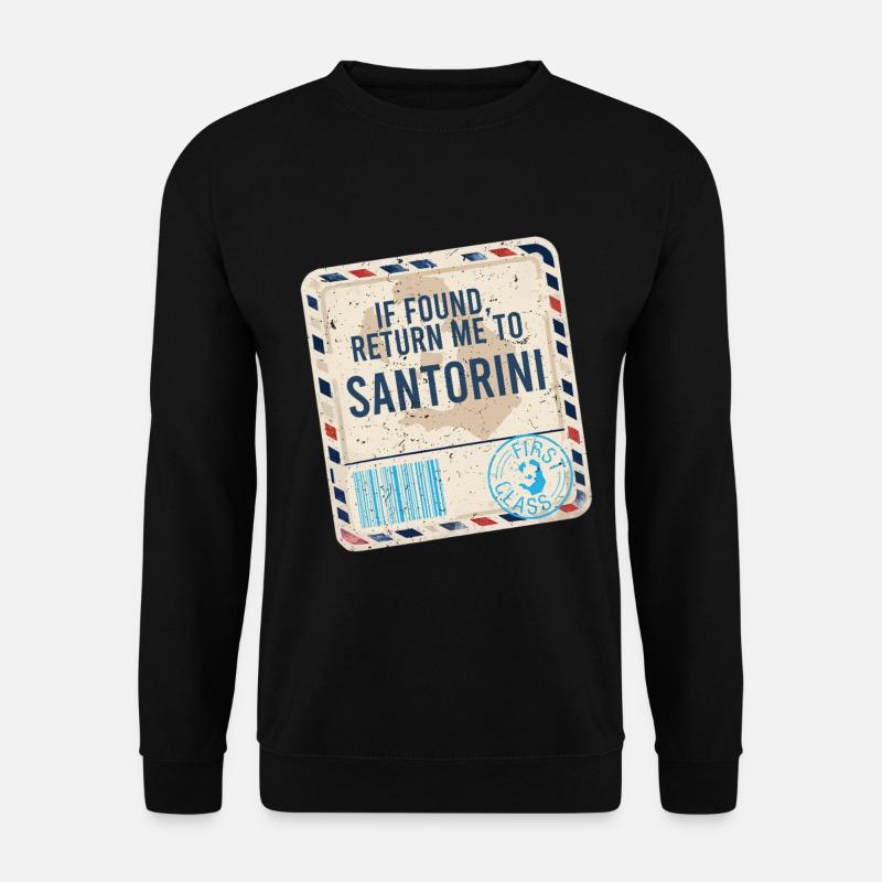 If Found Return To Santorini - Unisex Sweatshirt - black