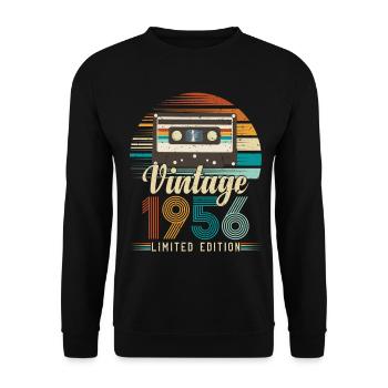70-jähriges Jubiläum 1956 Geburtstagsgeschenk - Unisex Pullover - Schwarz - Vorne - Alina (178cm) & Michal (187cm)