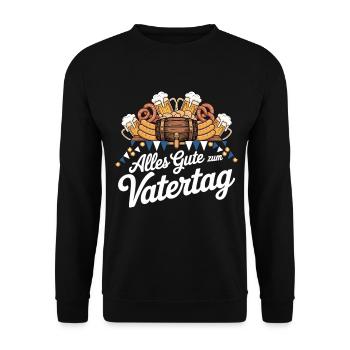 Chemise bretzel à la bière pour la fête des pères - Sweat-shirt Unisexe - noir - Devant - Alina (178cm) & Michal (187cm)