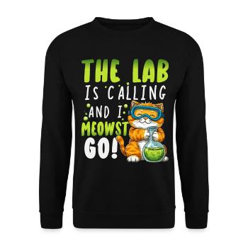 Scientists Natural Sciences Cat Chemistry - Unisex Sweatshirt - black - Front - Alina (178cm) & Michal (187cm)