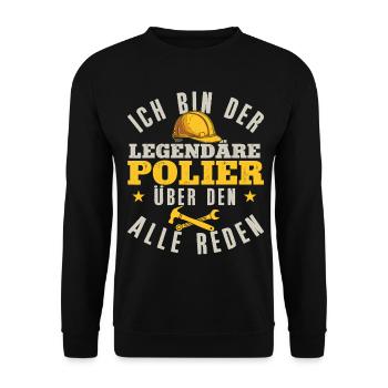 Maître du bâtiment légendaire Artisan humoristique - Sweat-shirt Unisexe - noir - Devant - Alina (178cm) & Michal (187cm)