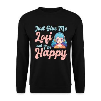 Lofi Hip Hop Relaxing Jazz Music Mix Genre Lofi - Unisex Sweatshirt - black - Front - Alina (178cm) & Michal (187cm)
