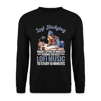  Lofi Mix Lover Lofi Hip Hop Fan Study Music Chill - Unisex Sweatshirt - black - Front - Alina (178cm) & Michal (187cm)