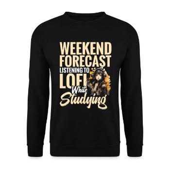 Lofi Hip Hop Lover Studying Relaxation Music Lofi - Unisex Sweatshirt - black - Front - Alina (178cm) & Michal (187cm)