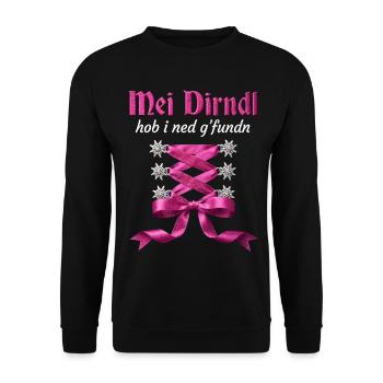 Trachtenshirt Damen Trachten T-shirt Dirndl Tenue - Sweat-shirt Unisexe - noir - Devant - Alina (178cm) & Michal (187cm)